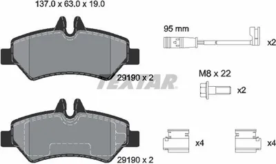 Produktbild von TEXTAR 2919001 Bremsbeläge Satz Hinten passend für MERCEDES-BENZ SPRINTER 3,5-t Kasten (906) SPRINTER 3-t Kasten (906) SPRINTER 3,5-t Bus (906)