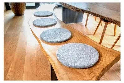 Produktbild von Filz Stuhlkissen - Rundes Sitzkissen 35cm aus 100% Schurwolle (Grau)