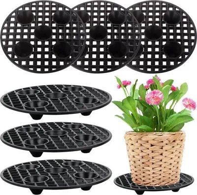 Produktbild von Pflanzstander - Blumenpottischhöherer - Bodenschutz - Gleichmäßige Kraftverteilung - 6 Stück 20 cm - Schwarz