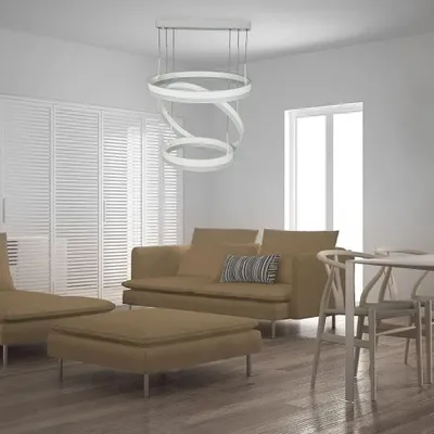 Zdjęcie produktu dla Żyrandol LED VT-82-3 biały 86W Ciepła biel 4550lm metal wym:120x60x60cm IP20 V-TAC