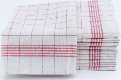 Produktbild von 10 Geschirrtücher 50x70 cm rot Küchentücher Geschirrtuch Set 100% Baumwolle