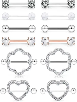 Productafbeelding van Set Tepelpiercing Sieraden Chirurgisch Staal voor Vrouwen