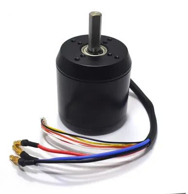 Obrázek produktu pro Elektromotor pro skateboardy a koloběžky – C6374 BLDC s vnějším rotorem – 170 kV – 2300 W – 8–50 V – 80 A – Hallův senzor JST 5P – hřídel 10 mm