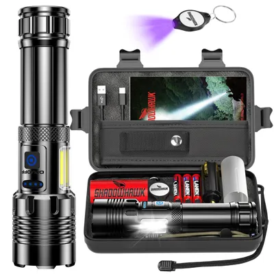Produktbild von Shadowhawk Taschenlampe Led 500000 Lumen, Extrem Hell Taschenlampe USB Aufladbar