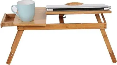 Productafbeelding van Famanu laptoptafel van bamboe - opvouwbaar, 30 x 50 x 20 cm