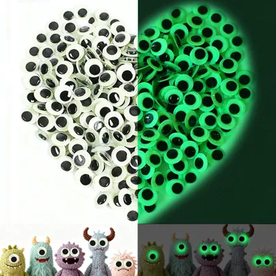 300 Wackelaugen 12 mm, fluoreszierend, selbstklebend, für DIY-Basteln