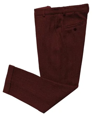 Produktbild von Elzusha – Vintage Tweed-Hose für den Business-Bereich, Regular Fit, in Bordeaux