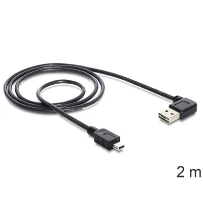Produktbild von DeLOCK 2m USB 2.0 A - miniUSB m/m, 2 m, USB A, Mini-USB A, USB 2.0, Männlich/Männlich, Schwarz