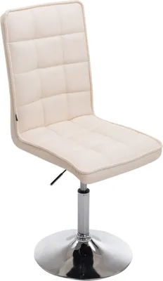 Produktbild von TPFLiving Esszimmerstuhl Peko-Two Kunstleder Gestell Metall in Chromoptik creme