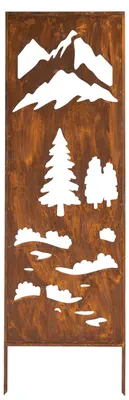 Produktbild von Sichtschutz Metall - 160 cm x 50 cm - Edelrost - Rostoptik Sichtschutz für Garten - Sichtschutzelement - Sichtschutzwand - Gartendekoration Zaun