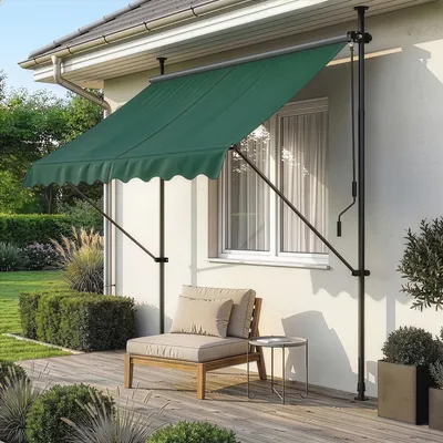 Produktbild von Klemmmarkise ‘Stem’ Stahlgestell 150 cm breit Dunkelgrün
