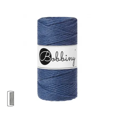Obrázok produktu pre Bobbiny Macrame Cord 3 mm 100 m Jeans Špagát