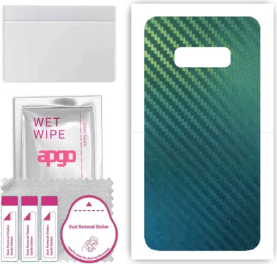Produktbild von apgo Rückseite Schutzfolie, Skin, kompatibel mit Samsung Galaxy S10e, Hinten Displayschutzfolie aus Vinylfolie, kratzfest, einfache Montage - Kohlenstoff-Chamäleon CAKA1