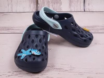 Produktbild von Camminare Gummipantoffeln Strandschuhe dunkelblau mit 3 Verzierungen