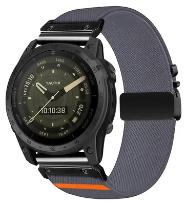 Produktbild von By Qubix Nylonarmband mit Fallschluss - Grau - passend für Garmin Quatix 8 - 51 mm
