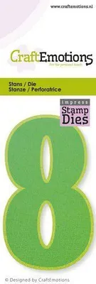 Produktbild von CraftEmotions Impress Stempel & Stanzschablone - Zahlen 8