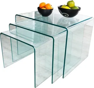 Zdjęcie produktu dla Elegancki zestaw szklanych stolików kawowych Invicta Interior
