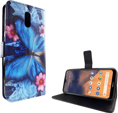Zdjęcie produktu dla Etui Nokia 2.3 Pokrowiec na telefon komórkowy Pokrowiec ochronny Etui z klapką i kieszenią na kartę Niebieski motylek