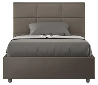 Immagine prodotto di Letto Matrimoniale Francese 140x190 cm con Rete e Contenitore Mika Cappuccino