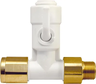 Produktbild von John Guest Winkel Absperr Eckventil mit Rückschlag-Ventil 3 x 3/8 ASV7