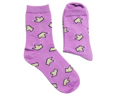 Produktbild von Damen Basic Socken aus Baumwolle Design Mix Flieder Krone Größe 35-38