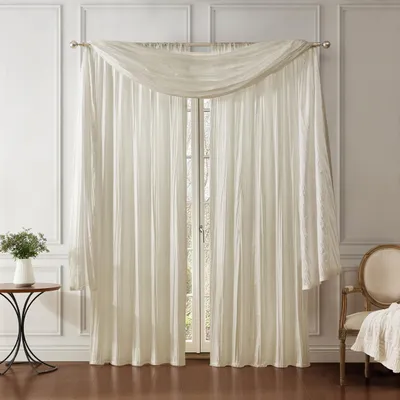 Fenstervorhang-Set, 2 Paneele, Stangendurchzug, Schalvolant