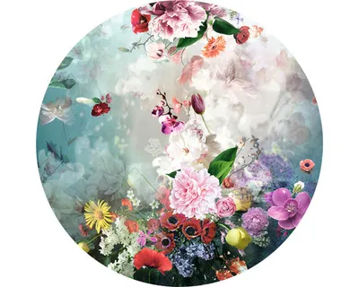 Produktbild von Glasbild Baroque Flowermix I GLR047 Ø 50 cm