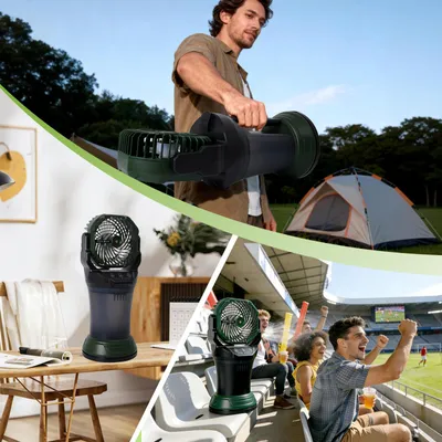 Produktbild von AIORBER 3in1 Luftkühler Ventilator Luftbefeuchter mit 15000mAh Akku, 2L Wassertank, 24h Laufzeit, USB-C, 4 Stufen, 90° Oszillation, Tragbar Leise Armeegrün