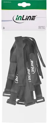 Produktbild von InLine Klettschlaufen 25x500mm, 10er, schwarz, Nylon, Schwarz, 500 mm, 20 mm, 25 mm, 58 g