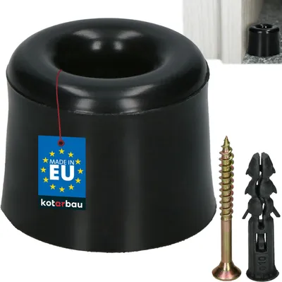 Produktbild von KOTARBAU® Türstopper Boden zum Schrauben 27 mm Schwarz Bodentürstopper Bodenmontage Türstopper aus Gummi