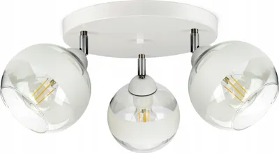Zdjęcie produktu dla Lampa Wisząca Sufitowa Żyrandol Biała Szklane Kule White Belt EG3 LED E27