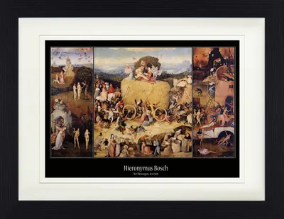 Produktbild von Hieronymus Bosch Gerahmtes Bild Mit Edlem Passepartout | Wand-Bilder | Im Bilderrahmen - Der Heuwagen, 1516 (30 x 40 cm)