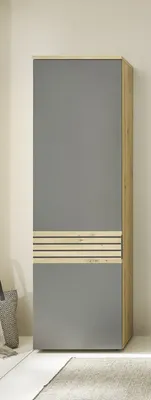 Produktbild von Garderobenschrank >Melisande< in Grau matt - 60x200x38cm (BxHxT)