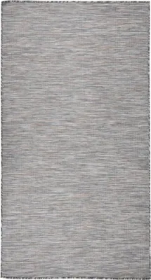 Image de Tapis d'extérieur tissé plat 80x150 cm marron et bleu
