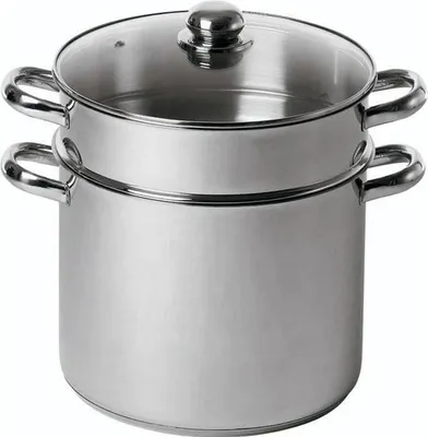 Produktbild von BAUMALU Couscoussier, Edelstahl, 26 cm, Induktionsgeeignet, Glasdeckel
