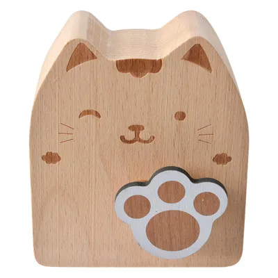 Produktbild von Clayre & Eef Musikbox Katze 7x4x8 cm Braun Holz