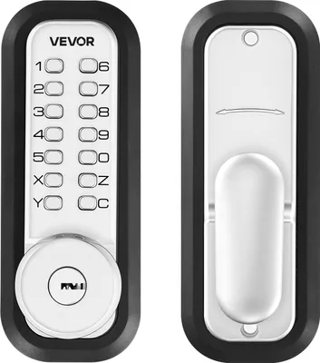 Zdjęcie produktu dla VEVOR Mechaniczny zamek szyfrowy z jednostronnym zamkiem kluczykowym (kod od 4 do 7 cyfr), bezkluczykowy zamek drzwiowy z kluczami, gałką i automatycznym ryglowaniem, do drzwi wejściowych i garażowych, srebrny