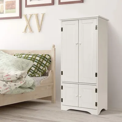 Produktbild von GOPLUS Beistellschrank, Standschrank, Hochschrank Badschrank Kleiderschrank Sideboard Wohnzimmerschrank Küchenkommode Flurschrank, (beige)
