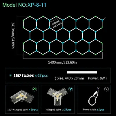Obrázek produktu pro LED hexagonální světlo do garáže – stropní svítidlo – průmyslové osvětlení – osvětlení pro dílnu