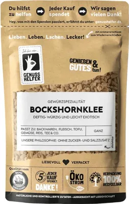 Produktbild von Bockshornklee, ganz, Bockshornkleesamen zum Backen, Kochen oder für Tee, 100g