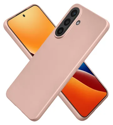 Produktbild von kwmobile Handyhülle für Samsung Galaxy A57 5G Hülle - Silikon Case metallisch schimmernd - Schutzhülle Cover - Metallic Rosegold