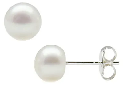 Produktbild von 8,5-9,0 mm Perlen Stecker Ohrstecker 925 Silber Süßwasser-Zuchtperlen weiß Perlenohrstecker für Hochzeit