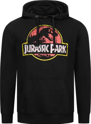 Produktbild von L|JURASSIC PARK Distressed Herren Hoodie GBMHS346BLK