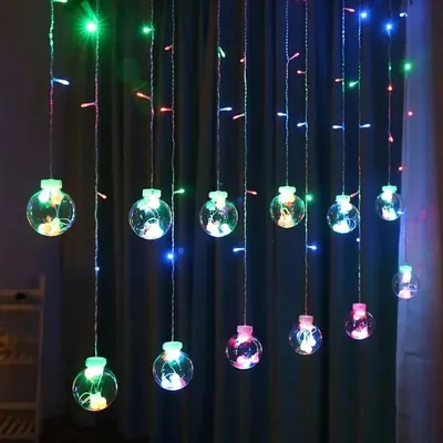 Produktbild von Led Vorhang 108 Leuchten 2,5M Mehrfarbig - Für Fenster Und Dekoration, 8 Modi