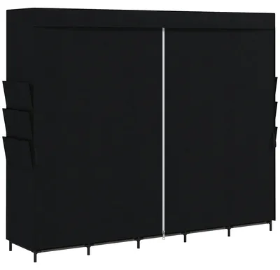 Produktbild von Stoff-Kleiderschrank, staubdicht, tragbar, 5 Kleiderstangen, 212 x 45 x 167 cm, Schwarz