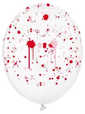 Produktbild von 50 Transparente Latex-Ballons mit Blutspritzern 30 cm -, KI-generiertes Bild