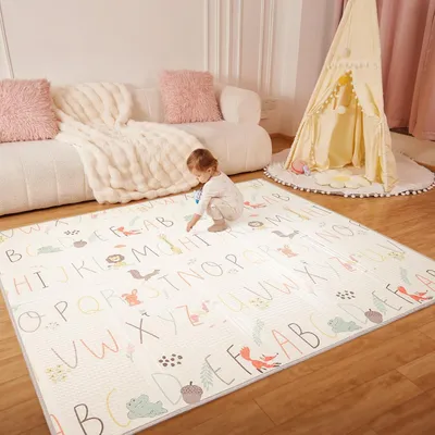 Produktbild von Krabbelmatte 150x180 cm, faltbar, wasserdicht, rutschfest, mit Alphabet, für Babys