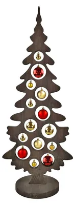 Produktbild von Christbaumschmuck auf Sockel mit Kugeln gebeizt 100 x 40 cm