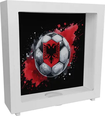 Produktbild von Fußball Albanien Rahmen Spardose aus Holz
