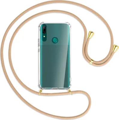 Produktbild von Handykette Backcover-Schutzhülle mit Band (Metall goldfarben) für Huawei P Smart Z - beige